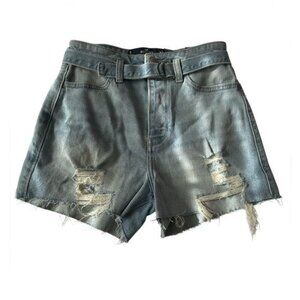 hollister co. Mom high rise 3”women's blue shorts size 24